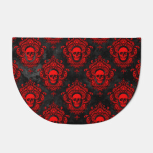 Gothic Red and Black Skul Doormat