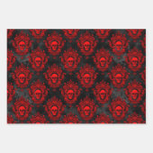 Gothic Red and Black Skull Wrapping Paper (Front 2)