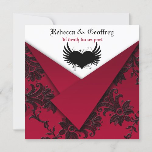 Gothic Red and Black Wedding Invitation