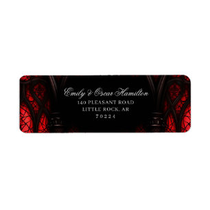 Gothic Red & Black Cathedral Return Address Label