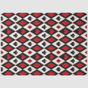 Gothic Red Black Harlequin Playing Card Alice Tissue Paper