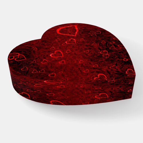 Gothic Red Black Hearts Paperweight