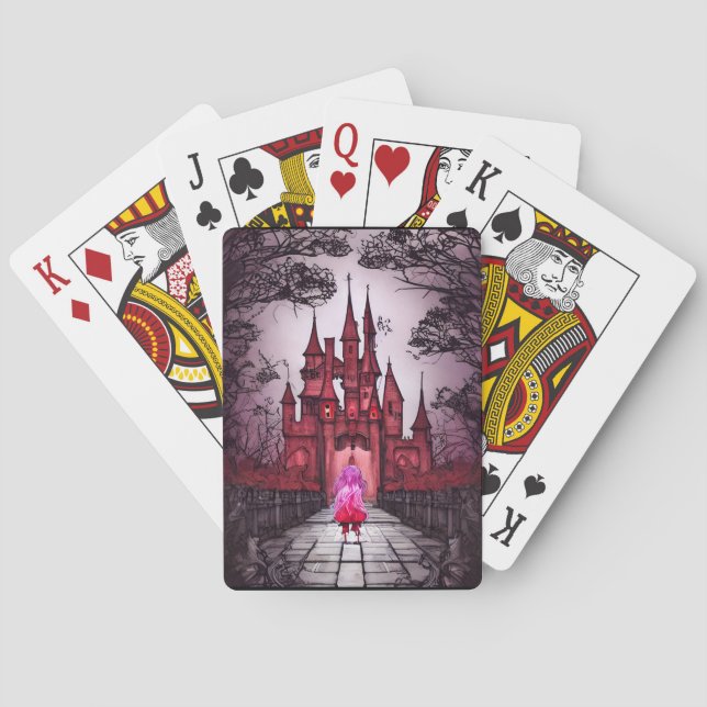 Gothic Red Castle Poker Cards (Back)