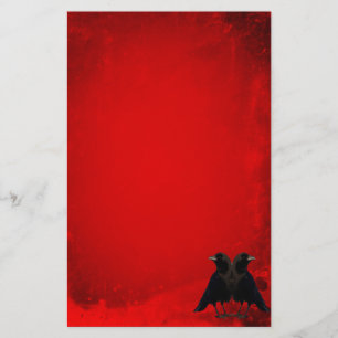 Gothic Red Crows Stationery