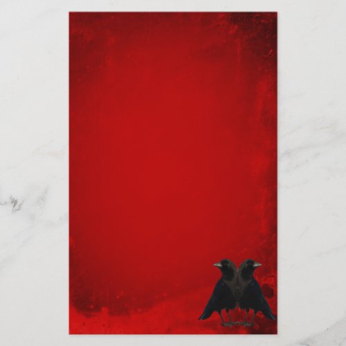 Gothic Red Crows Stationery