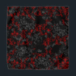 Gothic Red Damask Floral Wedding Pocket Square Bandana<br><div class="desc">A dramatic black and red wedding pocket square to match the wedding neck tie featuring black and gothic red floral damask mixed with black and gray vintage florals. Makes a perfect pocket square for groom and groomsmen.</div>