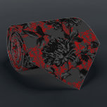 Gothic Red Damask Gray Black Floral Wedding  Neck Tie<br><div class="desc">A dramatic gothic red black and charcoal gray wedding neck tie featuring floral damask mixed with black and gray vintage florals. Makes a perfect neck tie for groom and groomsmen.</div>