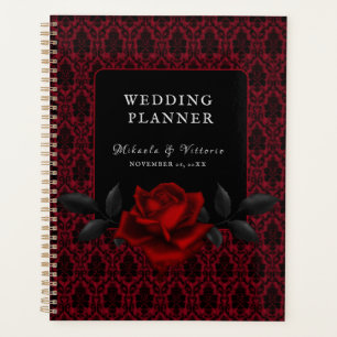 Gothic Red Damask Rose Wedding Planner