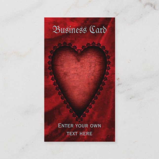 Gothic Red Heart Business Card (Front)