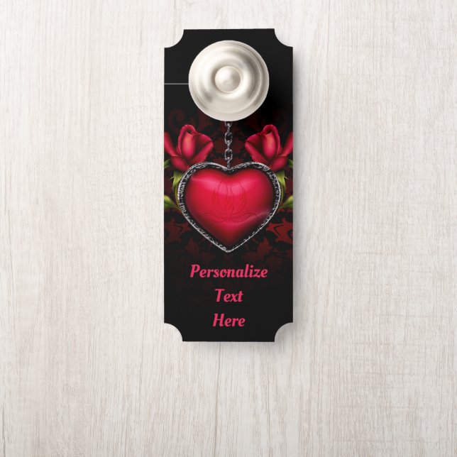 Gothic Red Heart Chain Hearts Room Door Hanger (On Knob)