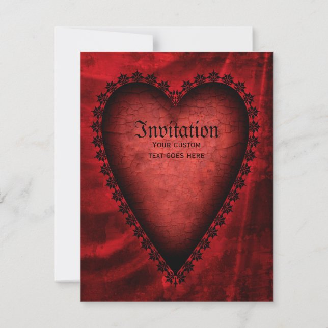 Gothic Red Heart Invitation (Front)