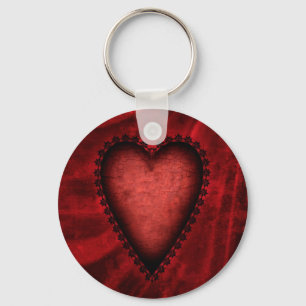 Gothic Red Heart Keychain