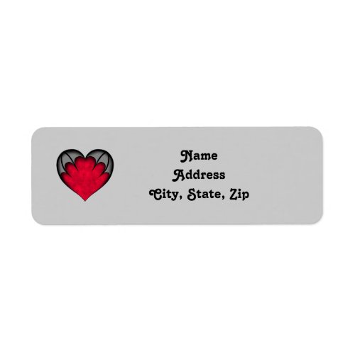 Gothic red heart label