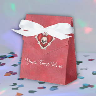 Gothic Red Heart of Bones White Skull Red Shades Favor Boxes