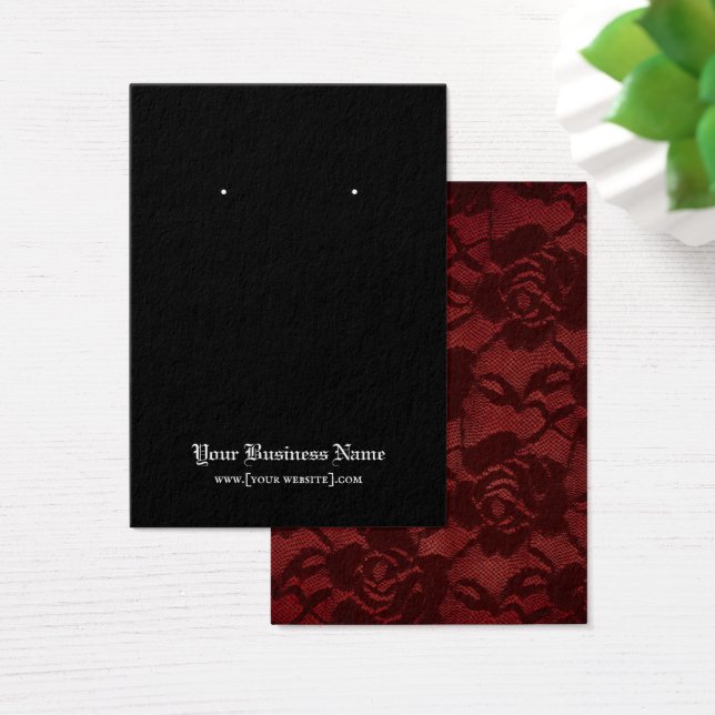 Gothic Red Lace Earring Display Card (Desk)