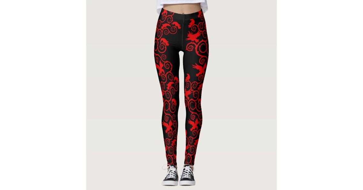 Raven Leggings with Gothic Print for Women