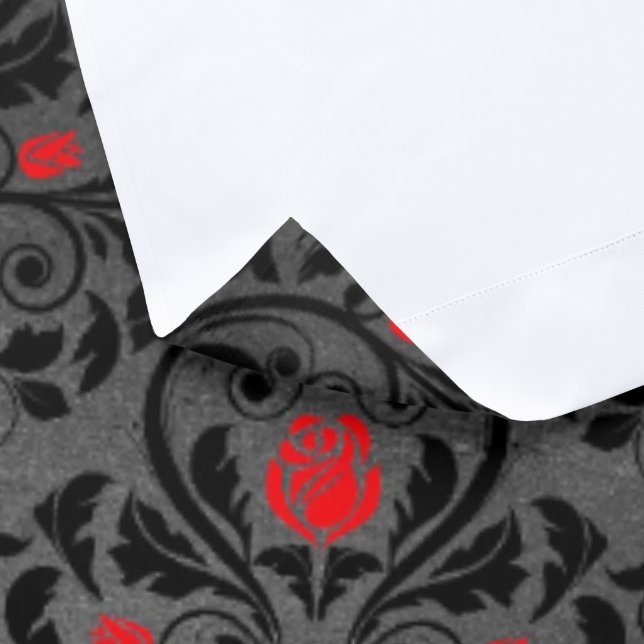 Gothic Red Rose Blakc Red Pattern Blackout Curtains (Detail)