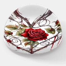 Gothic Red Rose Heart Vine Artwork