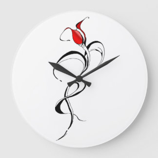 Gothic Red Rose Lady Surreal Tribal Tattoo Art Large Clock