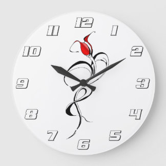 Gothic Red Rose Lady Surreal Tribal Tattoo Art Large Clock