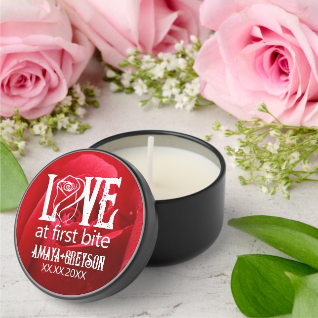 Gothic Red Rose Love at First Bite Wedding Mini Candle Favors (Insitu (Wedding))
