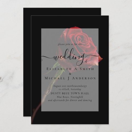 Gothic Red Roses Goth Wedding Invite