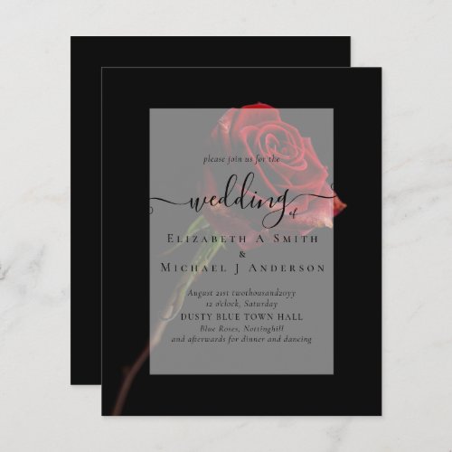 Gothic Red Roses Goth Wedding Invite