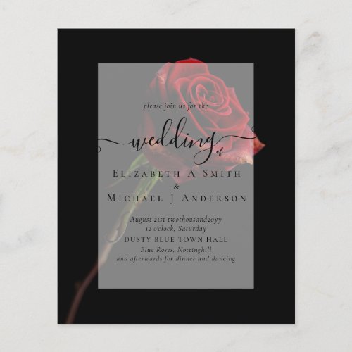 Gothic Red Roses Goth Wedding Invite Flyer