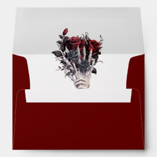 Gothic Red Roses Skeleton Envelope
