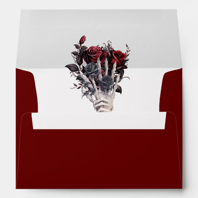 Gothic Red Roses Skeleton  Envelope (Back (Bottom))