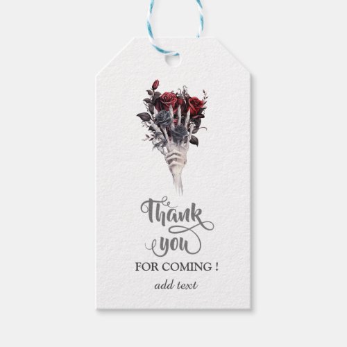 Gothic Red Roses Skeleton Gift Tags