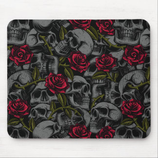 Gothic Red Roses & Skulls, Romantic Horror #1 Mouse Pad