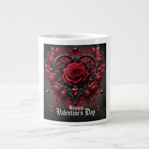 Gothic red roses Valentine's day Giant Coffee Mug
