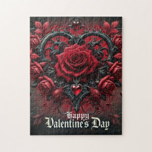 Gothic red roses Valentine's day Jigsaw Puzzle