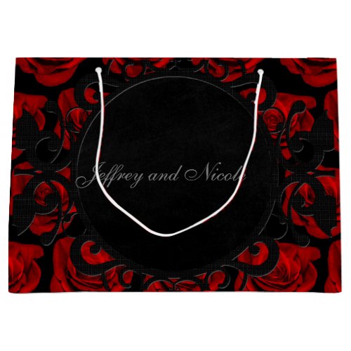 Gothic Red Roses Victorian Wedding Large Gift Bag