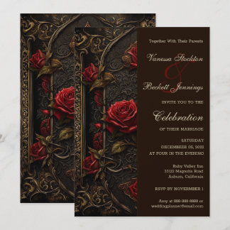 Gothic Red Rose's Wedding Invitation