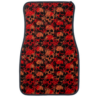 Gothic red scull car floor mat