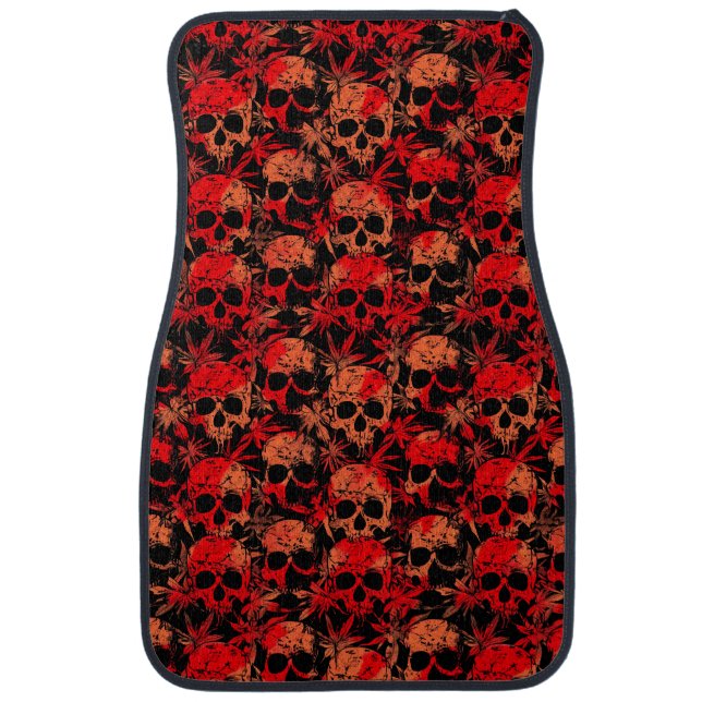 Gothic red scull car floor mat (Front)