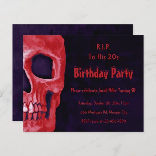 Gothic Red Skull Birthday RIP To His 20s Budget 
