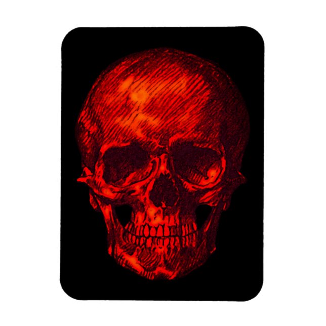 Gothic Red Skull Magnet (Vertical)