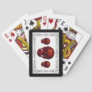 Gothic Red Skullls Poker Cards