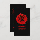 Gothic Red Wax Seal Make up artist Tattoo Business Card (Front/Back)