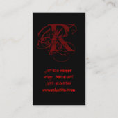 Gothic Red Wax Seal Make up artist Tattoo Business Card (Back)