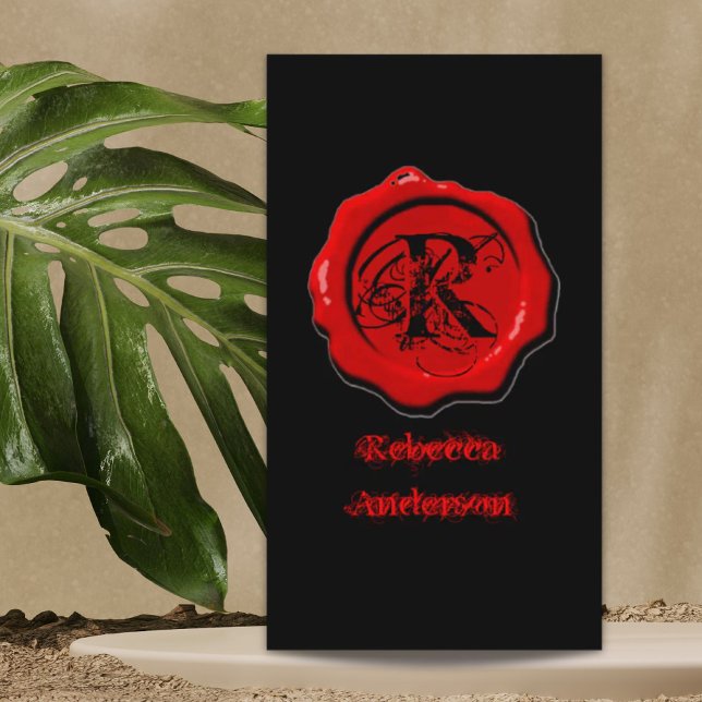 Gothic Red Wax Seal Make up artist Tattoo Business Card (Gothic Red Wax Seal Make up artist Tattoo Business Card)