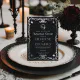 Gothic Rehearsal Dinner Black Silver Invitation