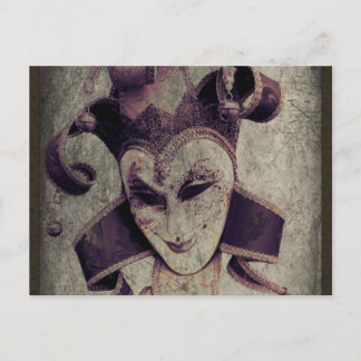Gothic Renaissance Evil Clown Joker Postcard
