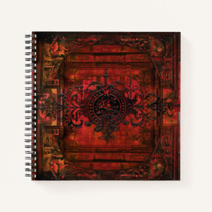 Gothic Renaissance Red Faux Leather Ancient Tome Notebook