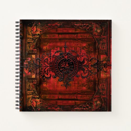 Gothic Renaissance Red Faux Leather Ancient Tome Notebook