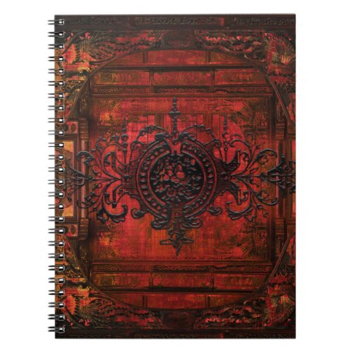 Gothic Renaissance Red Faux Leather Ancient Tome Notebook