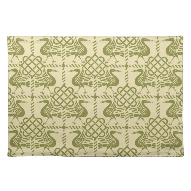 Gothic Revival Birds and Knots Cloth Placemat (Front)